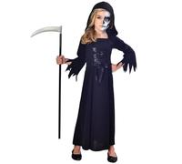 (PKT) (9902742) Child Girls Grim Reaper Costume (7-8yr)