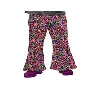 (PKT) (9907395) Adult Mens Peace Out Flares Costume Trousers (Medium/Large)