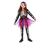 (PKT) (9914944) Child Girls DOTD Day Of The Dead Costume (6-8yr)