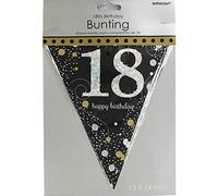 (PKT) Adult Gold 18th Celebration Plastic Pennant Bunting