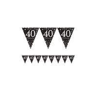 (PKT) Adult Gold Celebration 40th Plastic Pennant Bunting