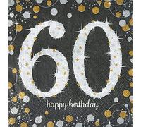 (PKT) Adult Gold Celebration 60th Luncheon Napkins- 16 Pack