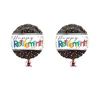 (PKT) Adult Happy Retirement Officially Retired Standard Foil Balloon S40 (Pack of 2)