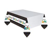 (PKT) Adult Happy Retirement Plastic Tablecover 1.37m x 2.59m