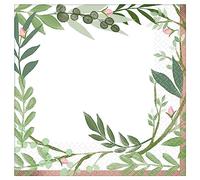 (PKT) Adult Ladies 16 Pack Love & Leaves Hen Do Bridal Shower Luncheon Napkins 33cm