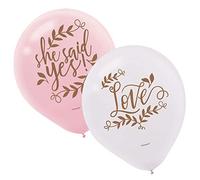 (PKT) Adult Ladies 6 Pack Love & Leaves Hen Do Bridal Shower Latex Balloons 28cm