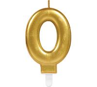 (PKT) Adult Metallic Gold Candle Number 0