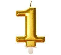 (PKT) Adult Metallic Gold Candle Number 1