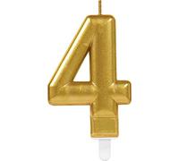 (PKT) Adult Metallic Gold Candle Number 4