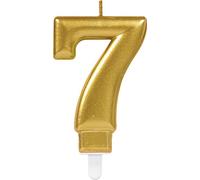 (PKT) Adult Metallic Gold Candle Number 7
