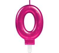 (PKT) Adult Metallic Pink Candle Number 0