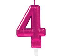 (PKT) Adult Metallic Pink Candle Number 4