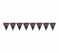 (PKT) Adult Pink Celebration 18th Birthday Plastic Pennant Bunting