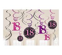 (PKT) Adult Pink Celebration 18th Birthday Swirl Decorations