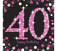 (PKT) Adult Pink Celebration 40h Birthday Luncheon Napkins