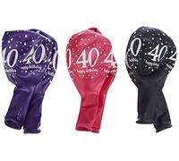 (PKT) Adult Pink Celebration 40th Birthday Latex Balloons 6 Pack