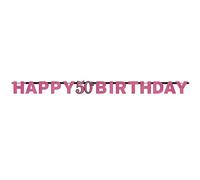 (PKT) Adult Pink Celebration 50th Birthday Letter Banner