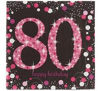 (PKT) Adult Pink Celebration 80th Birthday Luncheon Napkins