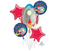 (PKT) BQT: Blast Off Birthday Foil Balloon Bouquet P75 (5 piece)