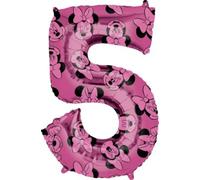 (PKT) Child Girls Minnie Mouse Forever Number 5 Balloon