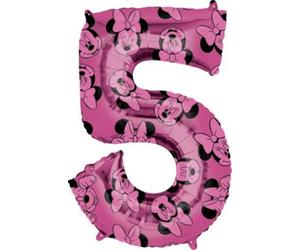 (PKT) Child Girls Minnie Mouse Forever Number 5 Balloon