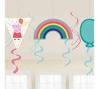 (PKT) Child Peppa Pig Swirl Decorations (6 pk) - Rainbow