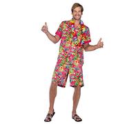 (PKT) (Fix 0/1) (9908730) Adult Mens Hawaiian Pink Costume Set (Standard)