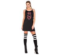(PKT) (Fix 0/1) (9908956) Adult Ladies Halloween Devil Smile Basketball Jersey Dress (Medium)