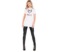 (PKT) (Fix 0/1) (9908966) Adult Ladies Halloween Smile White Tshirt Dress