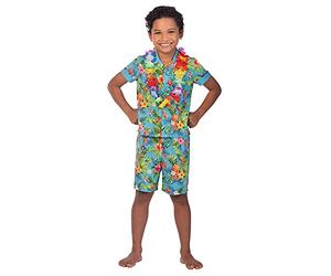 (PKT) (Fix 1/1) (9911433) Child Boys Hawaii Set Blue Costume (6-8yr)