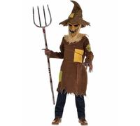 Kids Boys Corn Field Scary Horror Pumpkin Scarecrow Costume Wizard Haunted OZ