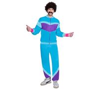 (PKT) (9905146) Adult Mens 80s Shell Suit Man Costume (Standard)