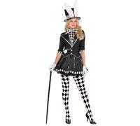 (PKT) (Fix 80/16**(16) (847836) Adult Ladies New Dark Mad Hatter Costume (UK 18-20)
