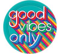 (PKT) Good Vibes Paper Plates 27cm (8 pk)