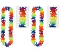 (PKT) Hawaiian Rainbow Lei 1m (Pack of 2)