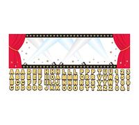 (PKT) Hollywood G&G Giant Sign Personalised Banner Kit - Glitz & Glam 1.65m x 50.8cm (12 pk) - Glitz & Glam