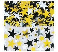 (PKT) Hollywood G&G Metallic Stars Confetti 70g Big Pack Gold/Black/Silver - Glitz & Glam