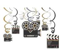 (PKT) Hollywood G&G Swirls Decorations (12 pk) - Glitz & Glam