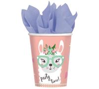 (PKT) Llama Paper Cups 250ml (8 pk)