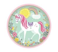 (PKT) Magical Unicorn Paper Plates 23cm (8 pk)