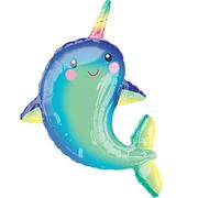 (PKT) Narwhal SuperShape XL Foil Balloon 29"/73cm x 39"/99cm P35