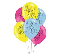 (PKT) SpongeBob SquarePants Latex Balloons 11"/27.5cm (6 pk)