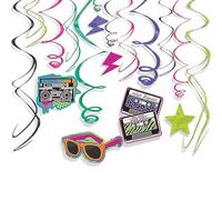 (PKT) Totally 80s Swirl Decorations (12 pk)