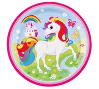 (PKT) Unicorn Paper Plates 23cm (8 pk)