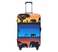 PKTTECRFPK 3D Print Design African Wild Animals Luggage Cover for Suitcase, Travel Protector Trolley Case Cover, Elastic, Washable Suitcases Protector Fits 18-32 Inch Luggage