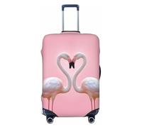 PKTTECRFPK 3D Print Design Flamingos On White Luggage Cover for Suitcase, Travel Protector Trolley Case Cover, Elastic, Washable Suitcases Protector Fits 18-32 Inch Luggage