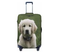 PKTTECRFPK 3D Print Design Golden Retrievers Luggage Cover for Suitcase, Travel Protector Trolley Case Cover, Elastic, Washable Suitcases Protector Fits 18-32 Inch Luggage