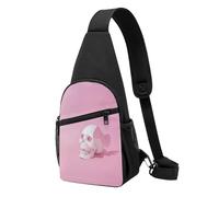 PKTTECRFPK Small Sling Bag, Stylish Gothic Wallpaper Skull Print Crossbody Backpack, Chest Shoulder Cross Body Bag,Travel Hiking Casual Daypack For Women Men