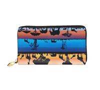 PKTTECRFPK Stylish Long Wallets African Wild Animals Travel Pu Leather Clutch Bag for Women and Men - Long Wallet Purse with Zipper, Phone Case, Credit Card & Coin Storage 3D