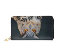 PKTTECRFPK Stylish Long Wallets Blue Owl Travel Pu Leather Clutch Bag for Women and Men - Long Wallet Purse with Zipper, Phone Case, Credit Card & Coin Storage 3D